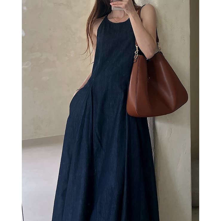 シンプルバックジップスキャミデニムワンピース | Ulysses | 詳細画像4 