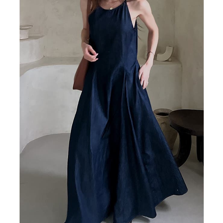 シンプルバックジップスキャミデニムワンピース | Ulysses | 詳細画像8 