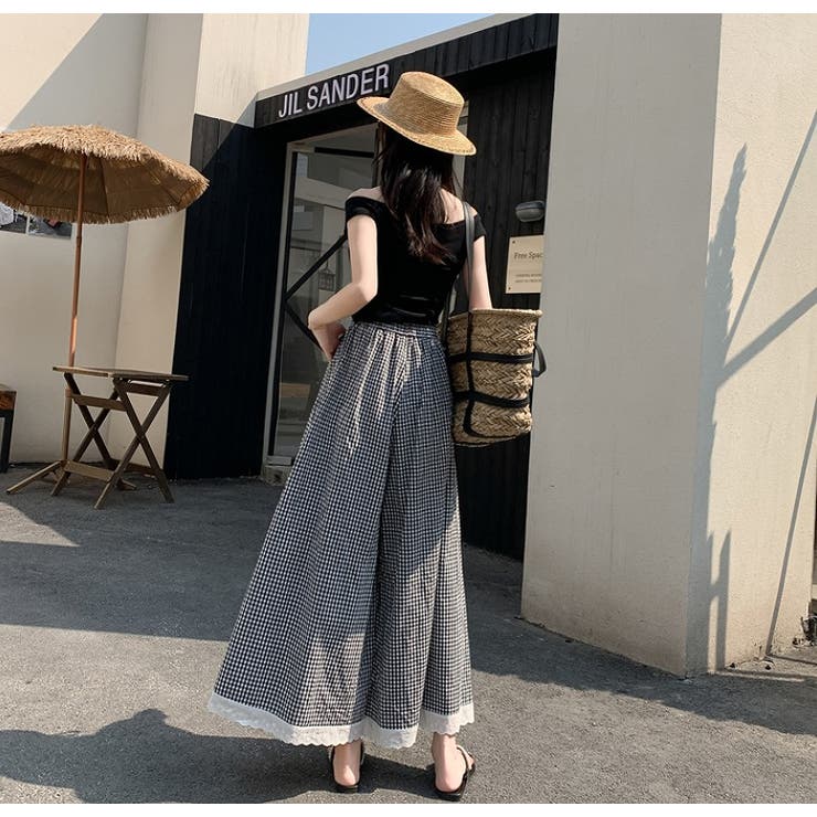 リボンチェック柄ワイドレッグ | Ulysses | 詳細画像7 