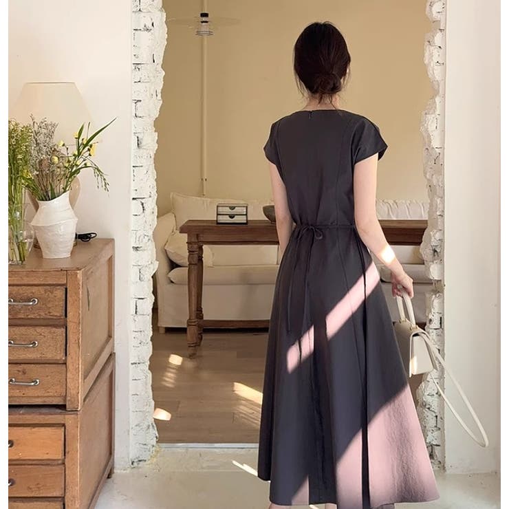 バックリボンジップスポケットクルーネックワンピース | Ulysses | 詳細画像5 