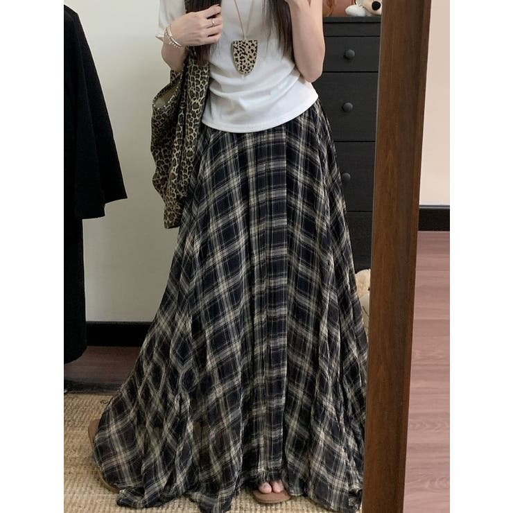 チェック柄ハイウエストロングスカート | Ulysses | 詳細画像6 