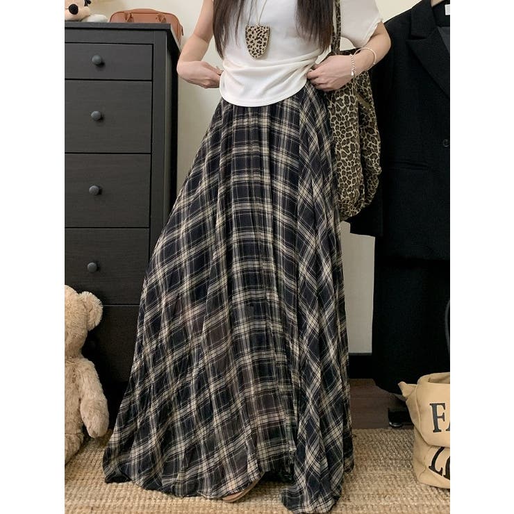 チェック柄ハイウエストロングスカート | Ulysses | 詳細画像7 