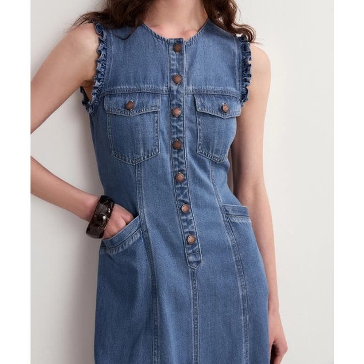 シングルブレストバックリボンデニムワンピース | Ulysses | 詳細画像4 