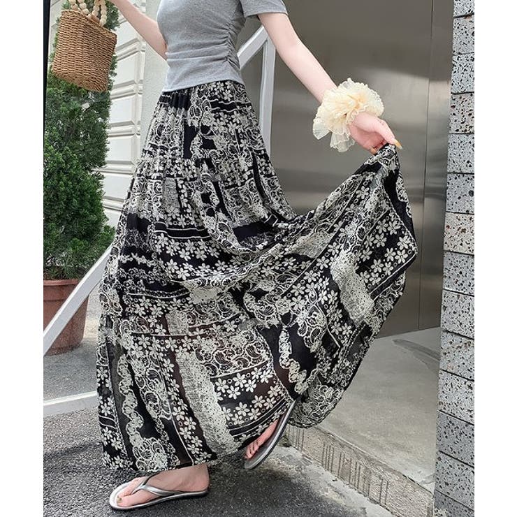 カットジャガードハイウエストロングスカート | Ulysses | 詳細画像5 