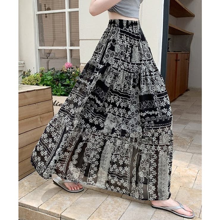 カットジャガードハイウエストロングスカート | Ulysses | 詳細画像7 