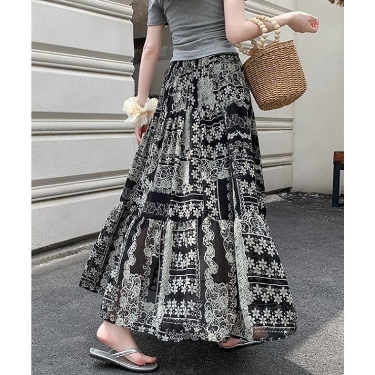 カットジャガードハイウエストロングスカート | Ulysses | 詳細画像8 