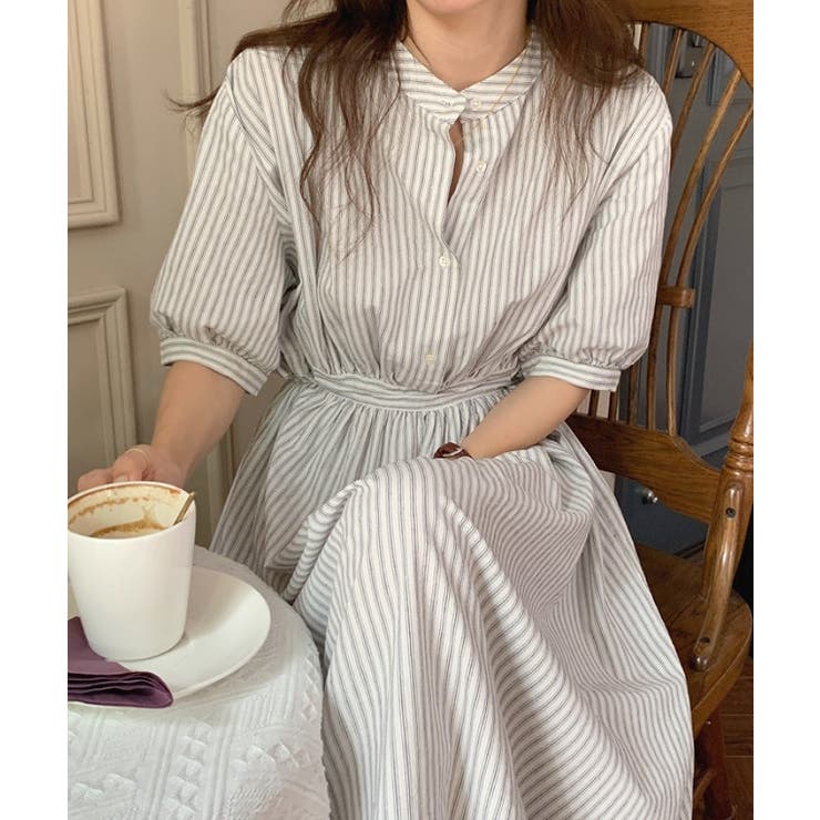 シングルブレストスタンドカラーワンピース | Ulysses | 詳細画像8 