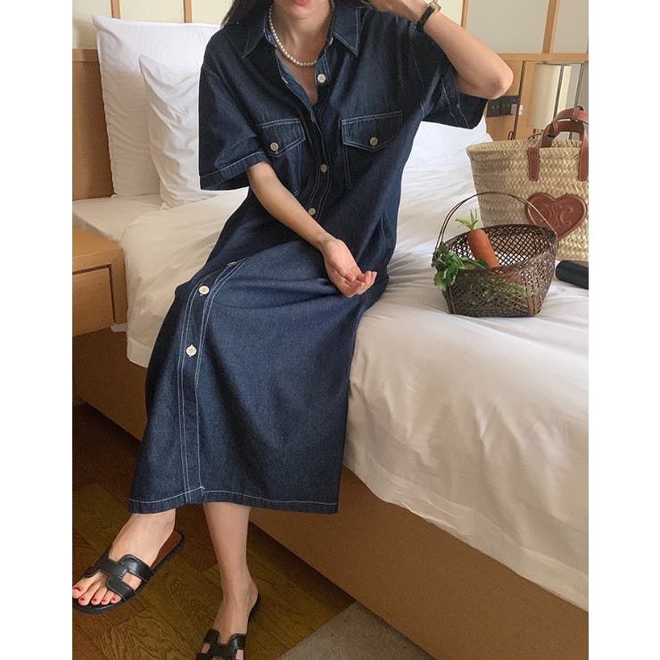 シングルブレストボタンダウンデニムワンピース | Ulysses | 詳細画像2 