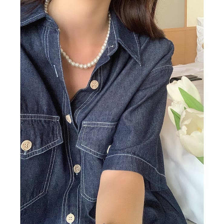 シングルブレストボタンダウンデニムワンピース | Ulysses | 詳細画像6 