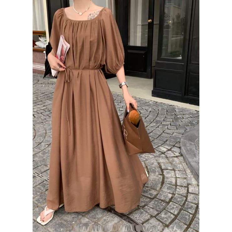 リボンクルーネックリラックスロングワンピース | Ulysses | 詳細画像5 