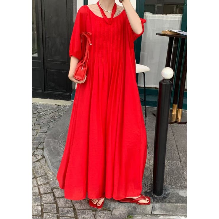 リボンクルーネックリラックスロングワンピース | Ulysses | 詳細画像8 