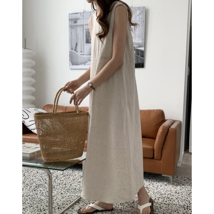 シンプルクルーネック袖なしワンピース | Ulysses | 詳細画像1 