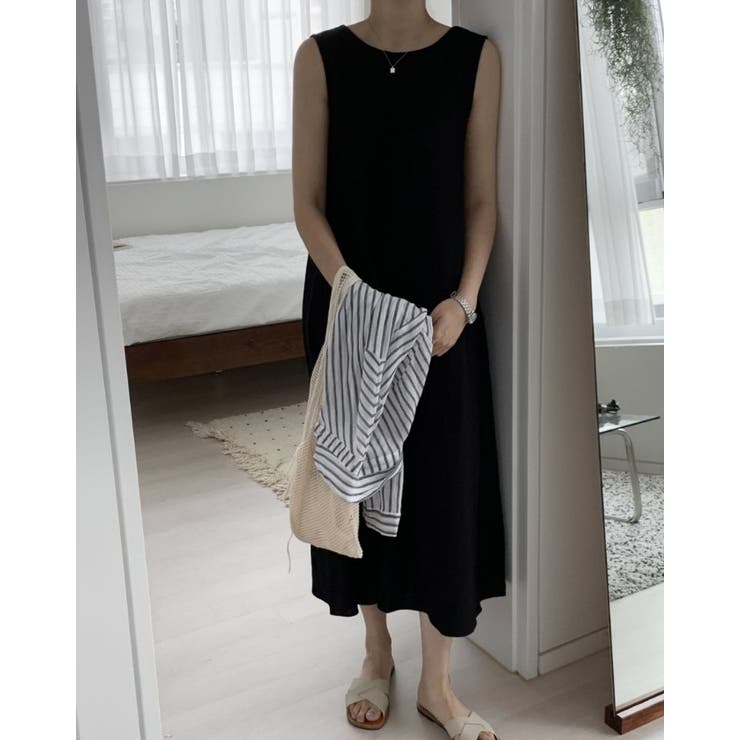 シンプルクルーネック袖なしワンピース | Ulysses | 詳細画像5 