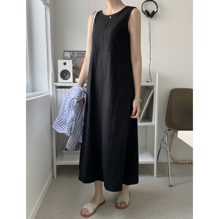 シンプルクルーネック袖なしワンピース | Ulysses | 詳細画像7 