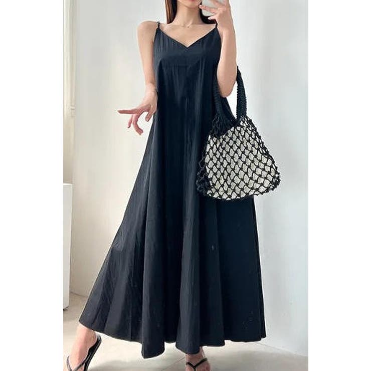 ブラック | ポケットVネックキャミソールワンピース | Ulysses