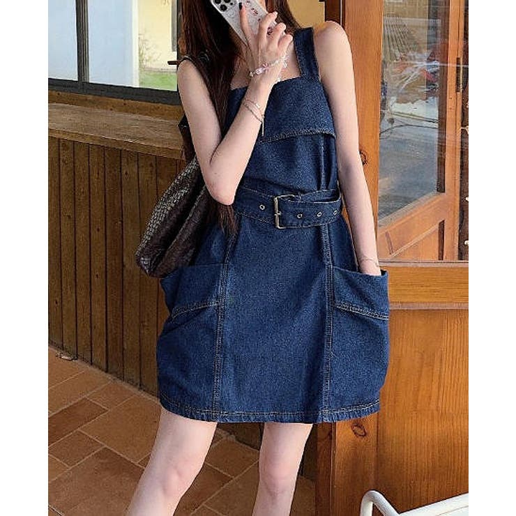 ベルト付きオーバーサイズデニムキャミワンピース | Ulysses | 詳細画像4 