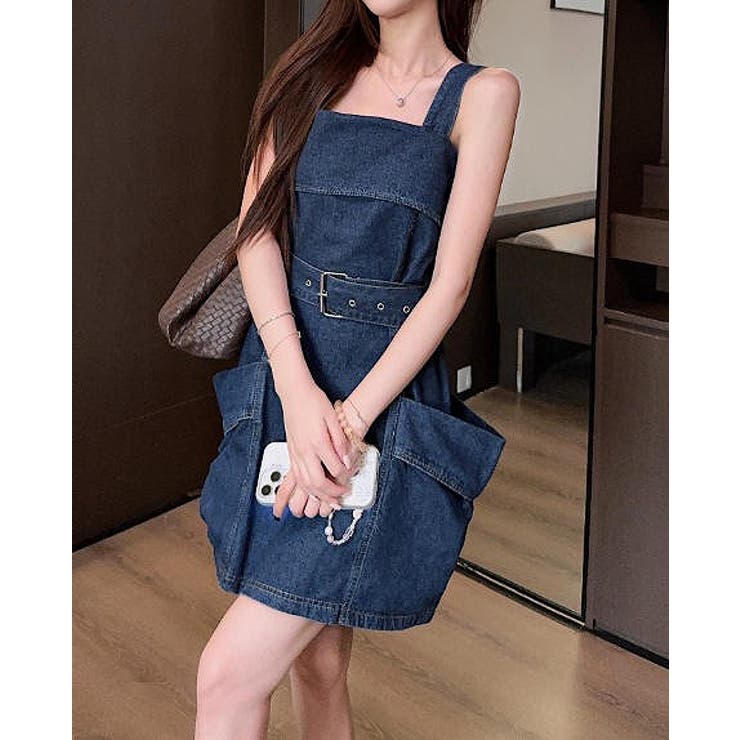 ベルト付きオーバーサイズデニムキャミワンピース | Ulysses | 詳細画像5 