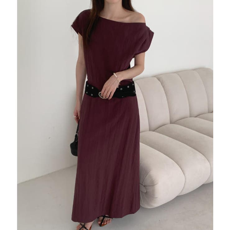 ブラウン | ベルト付きワイドカラーワンピース | Ulysses