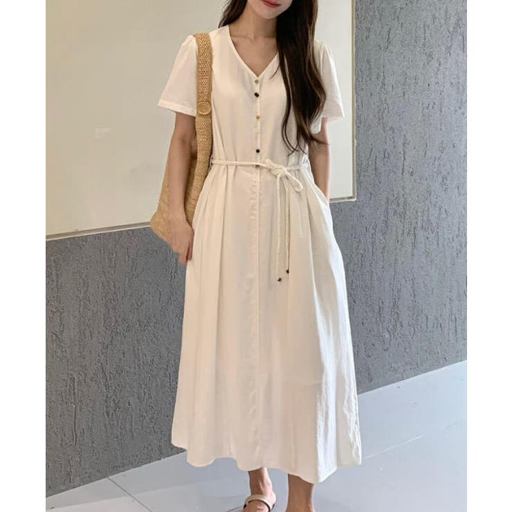 ベルト付きVネックワンピース | Ulysses | 詳細画像3 