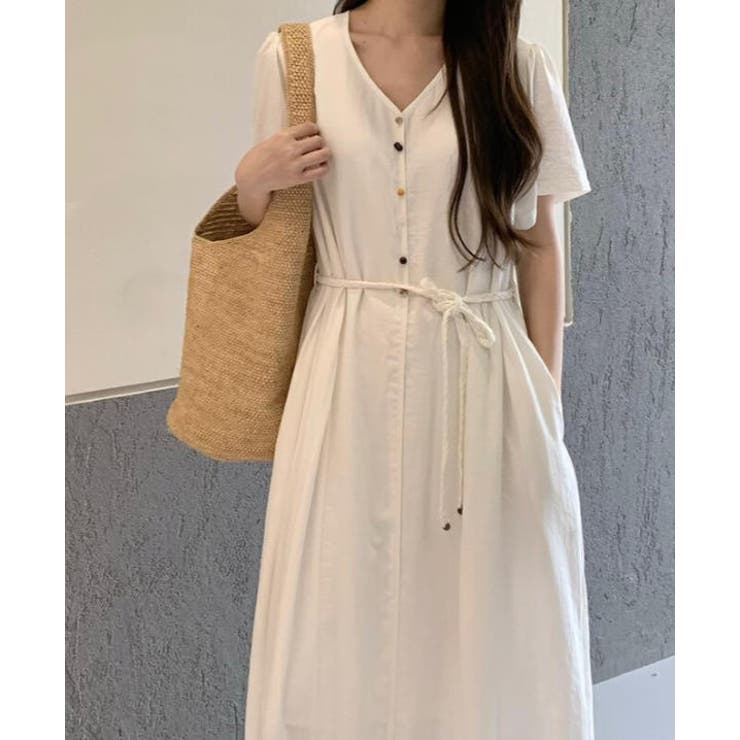 ベルト付きVネックワンピース | Ulysses | 詳細画像4 