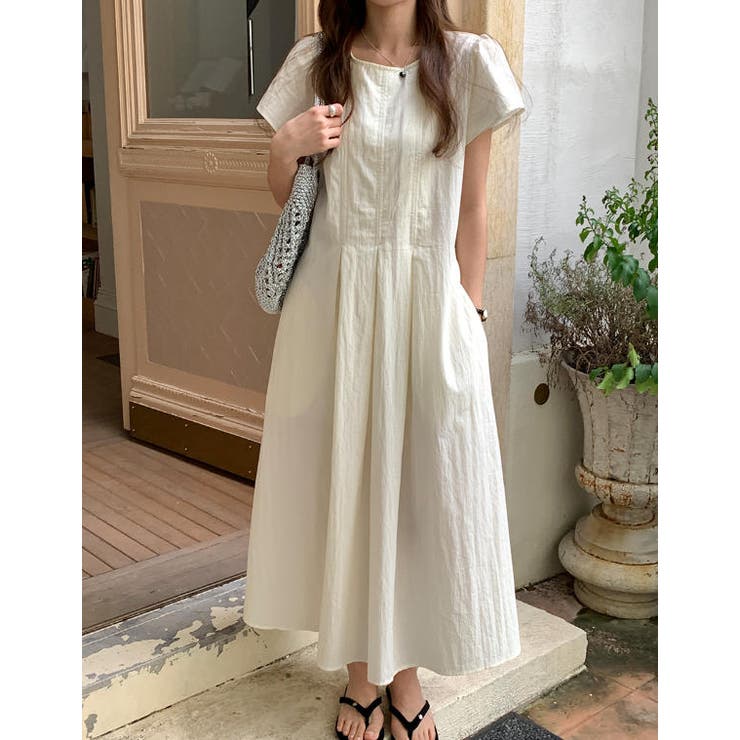 アイボリー | シンプル半袖ワンピース | Ulysses