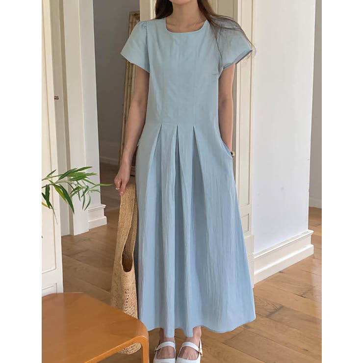 ブルー | シンプル半袖ワンピース | Ulysses