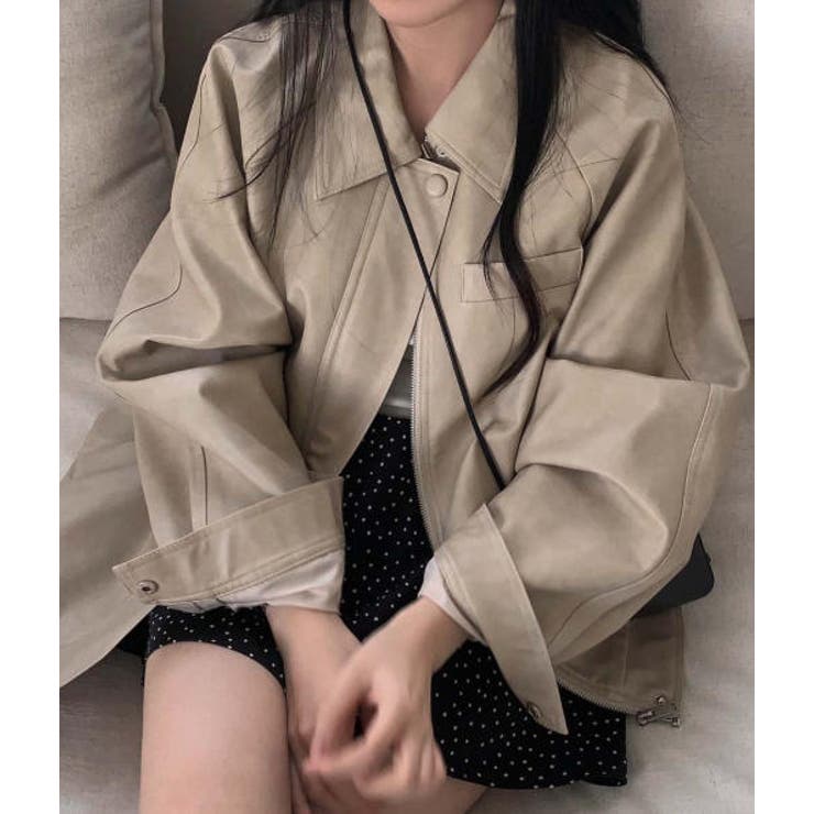 ベージュ | ジップスPUレザージャケット | Ulysses