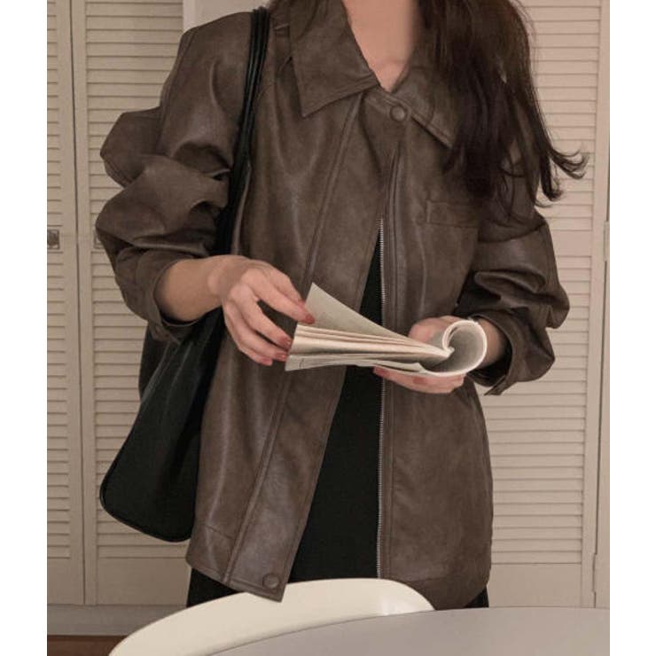 ブラウン | ジップスPUレザージャケット | Ulysses