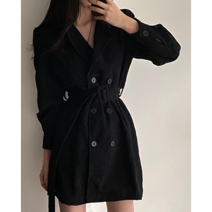 黒 ウール ダブルブレストコート ベルト付き ウール ダブルブレストコート - ブラック | ZARA Japan / 日本