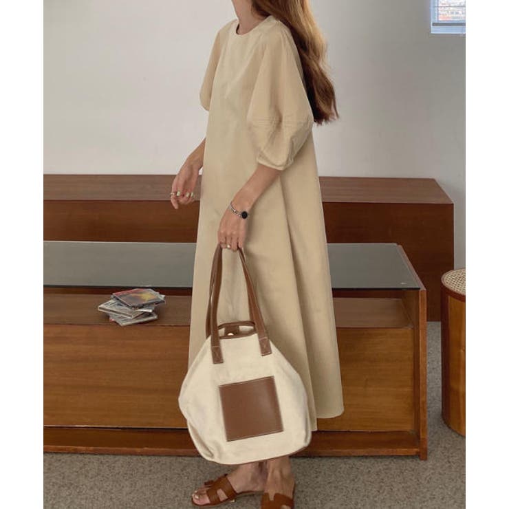 パフスリーブクルーネックワンピース | Ulysses | 詳細画像1 