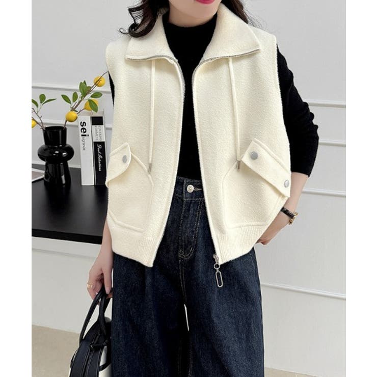 襟付きセーターファーベスト | Ulysses | 詳細画像1 