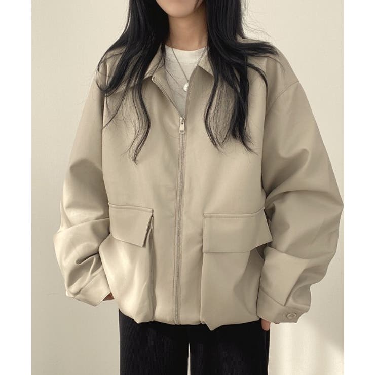 ドローストリングダブルジップPUレザージャケット | Ulysses | 詳細画像4 