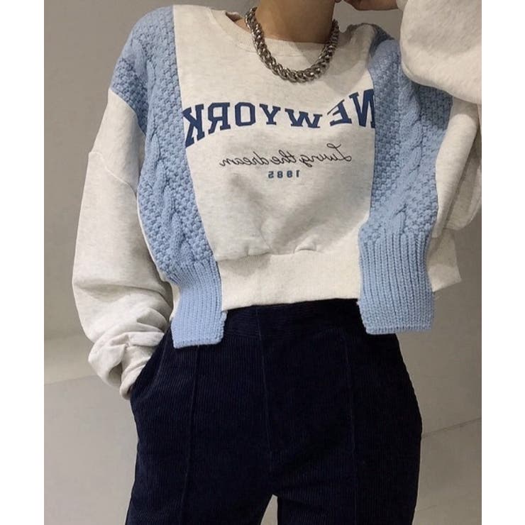 ニット切り替えプリントトレーナー | Ulysses | 詳細画像2 