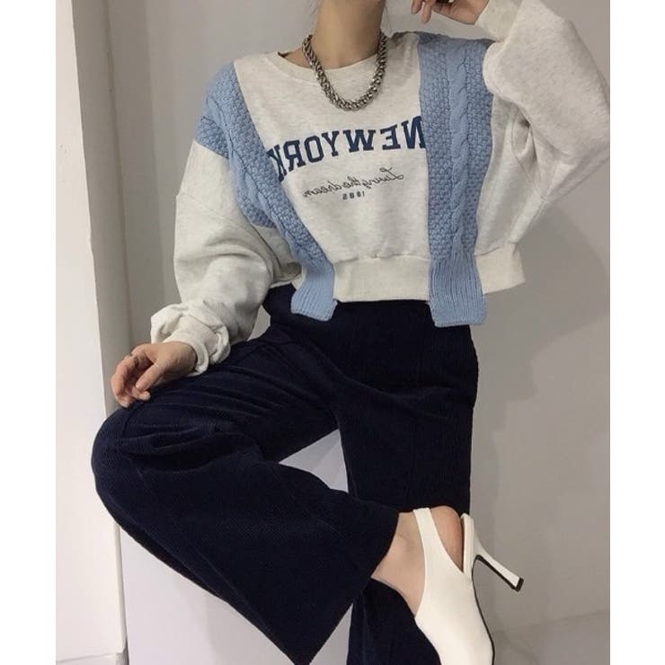 ニット切り替えプリントトレーナー | Ulysses | 詳細画像3 