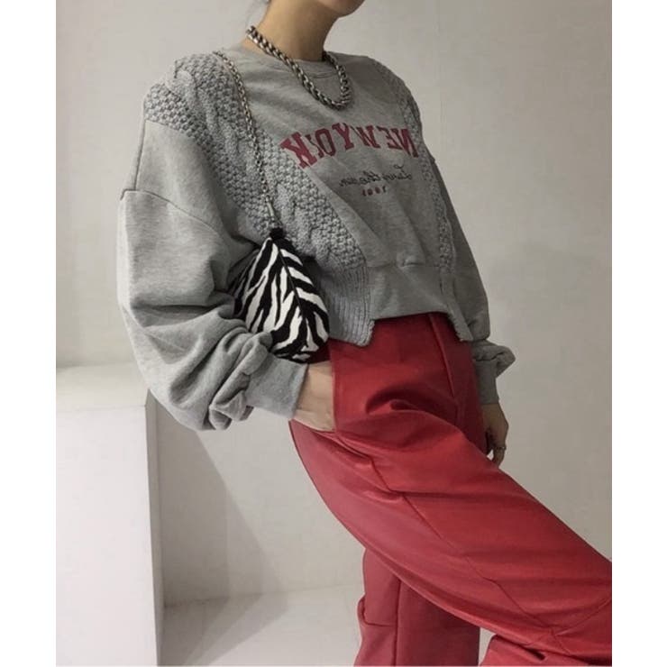 ニット切り替えプリントトレーナー | Ulysses | 詳細画像6 