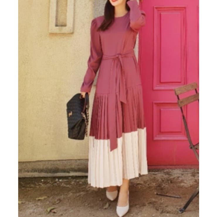 ベルト付き長袖ワンピース | Ulysses | 詳細画像1 