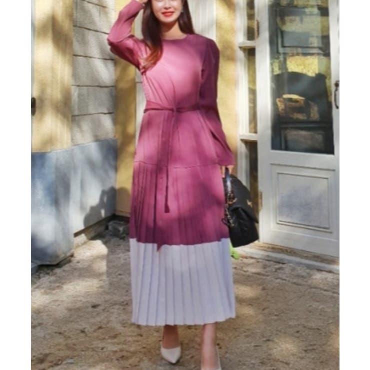 ベルト付き長袖ワンピース | Ulysses | 詳細画像2 