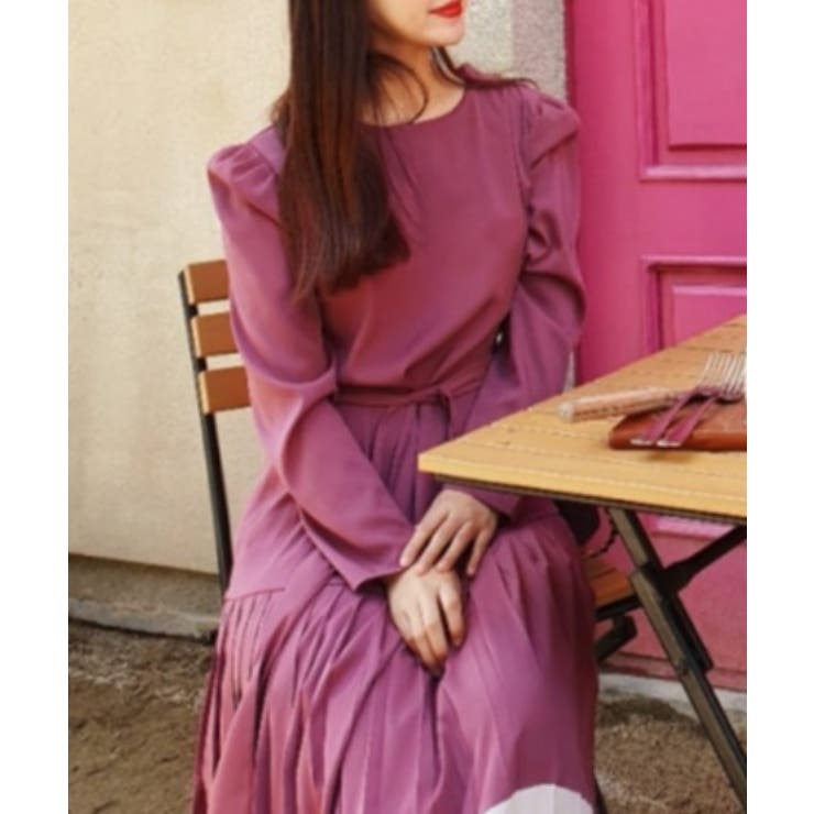 ベルト付き長袖ワンピース | Ulysses | 詳細画像3 