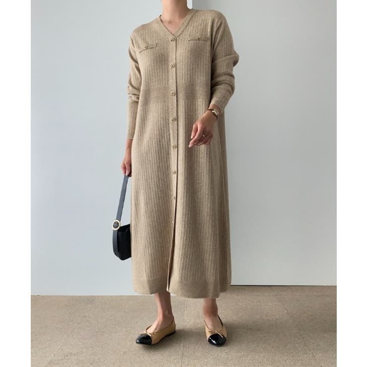 シングルブレストVネックニットワンピース | Ulysses | 詳細画像3 