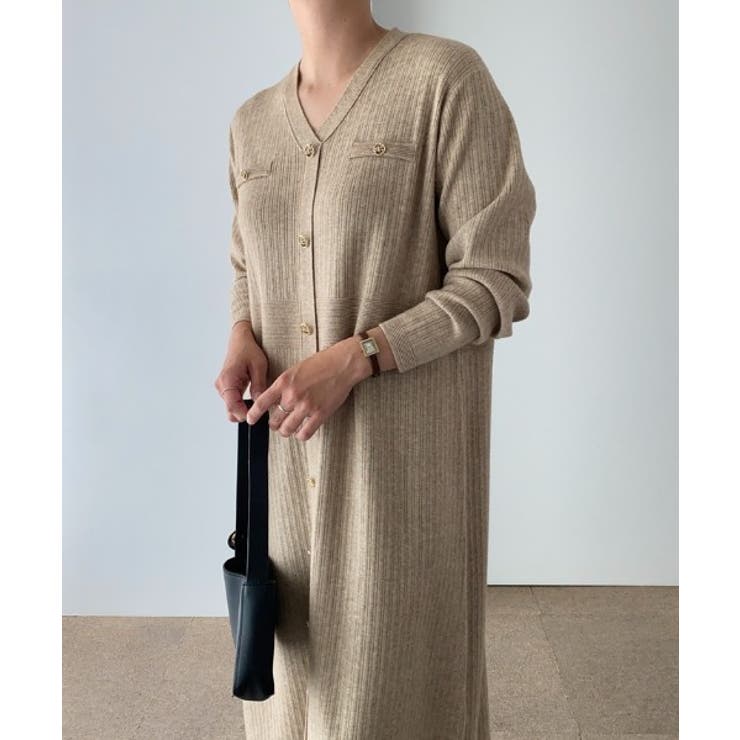 シングルブレストVネックニットワンピース | Ulysses | 詳細画像4 