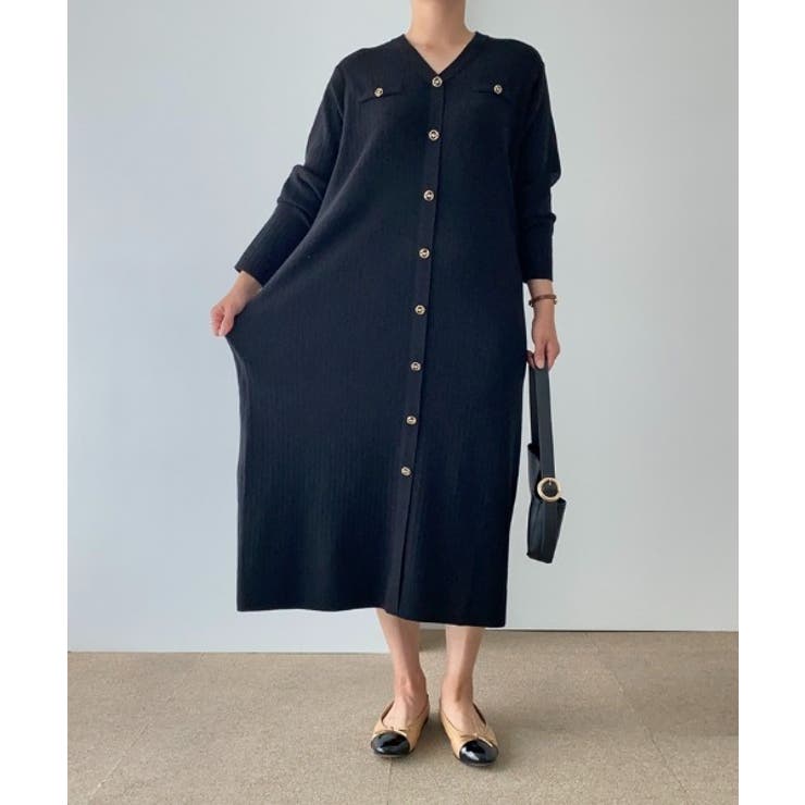 シングルブレストVネックニットワンピース | Ulysses | 詳細画像6 