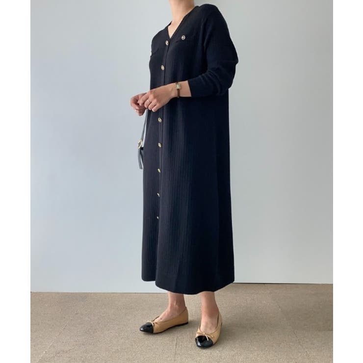 シングルブレストVネックニットワンピース | Ulysses | 詳細画像7 