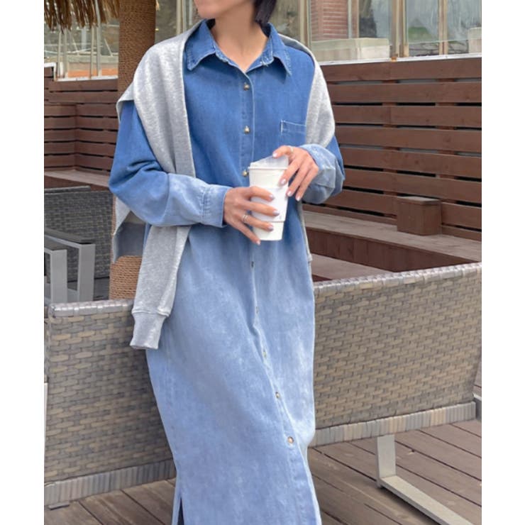 配色9枚ボタンでデニムワンピース | Ulysses | 詳細画像2 