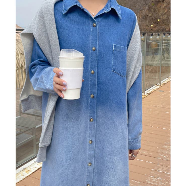 配色9枚ボタンでデニムワンピース | Ulysses | 詳細画像4 