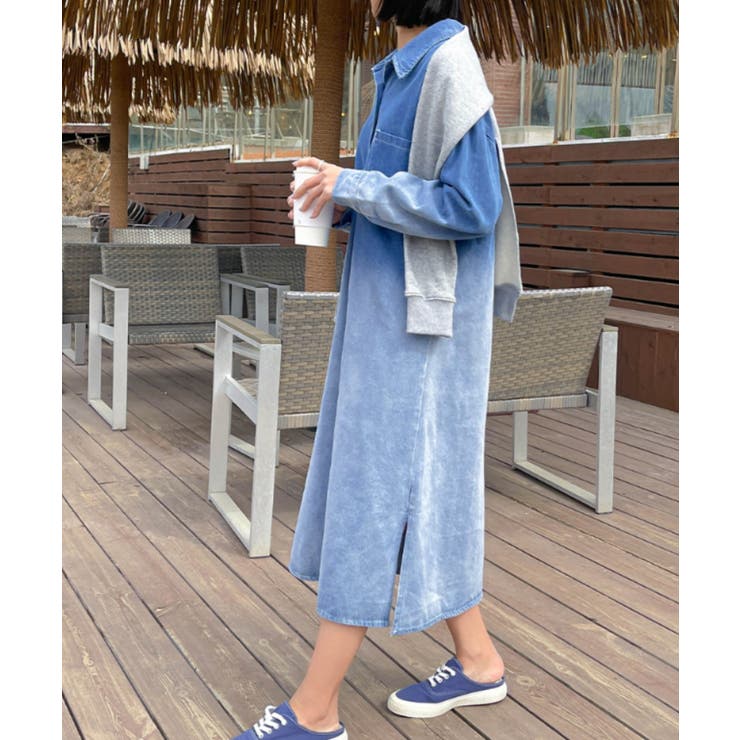 配色9枚ボタンでデニムワンピース | Ulysses | 詳細画像5 