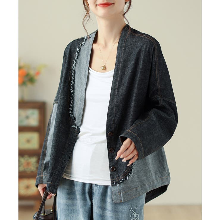 ブラック | デニム切り替えジャケット | Ulysses