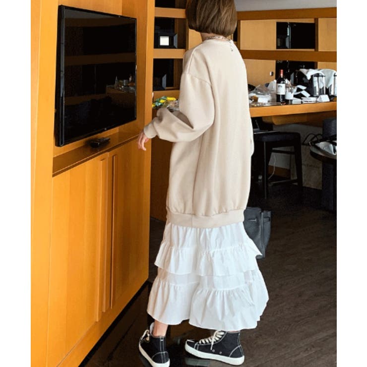 トレーナー切り替えフリルワンピース | Ulysses | 詳細画像8 