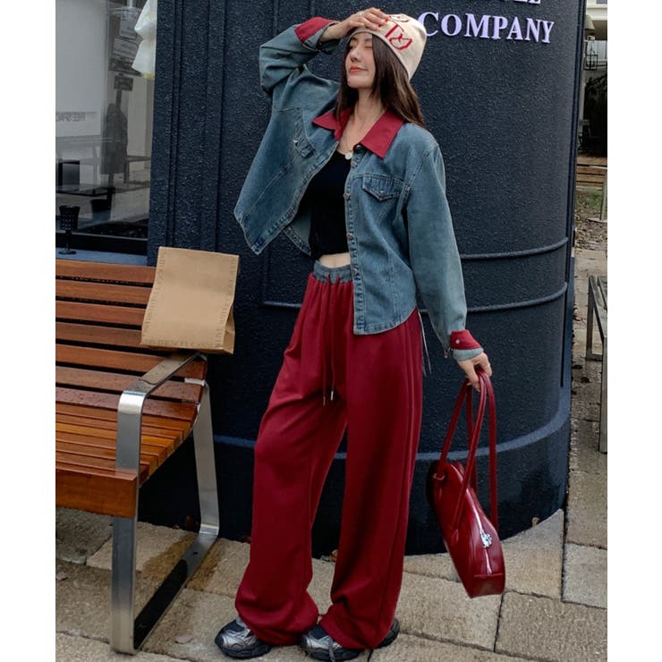 パッチワークデニムジャケット+パンツセットアップ[品番：NTRW0011213