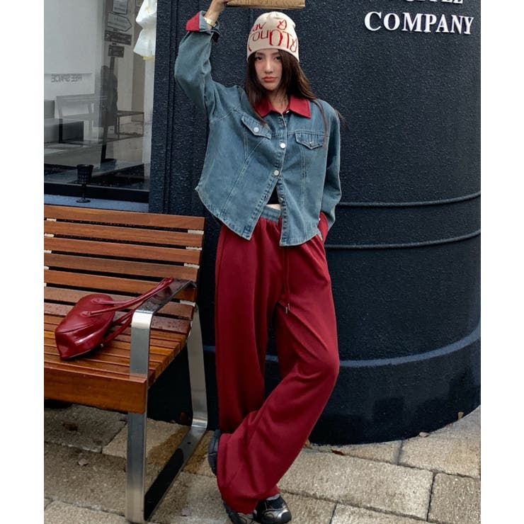 パッチワークデニムジャケット+パンツセットアップ[品番：NTRW0011213