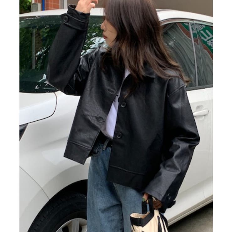 ブラック | 長袖PUジャケットジャケット | Ulysses
